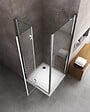 LANERI - Douche Pliante Avec Ouverture Vers L'interieur Et Un Paroi Fixe H. 190 - 87,5-90 Fixe – 87,5-90 Porte - vignette