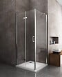 LANERI - Douche Pliante Avec Ouverture Vers L'interieur Et Un Paroi Fixe H. 190 - 87,5-90 Fixe – 87,5-90 Porte - vignette
