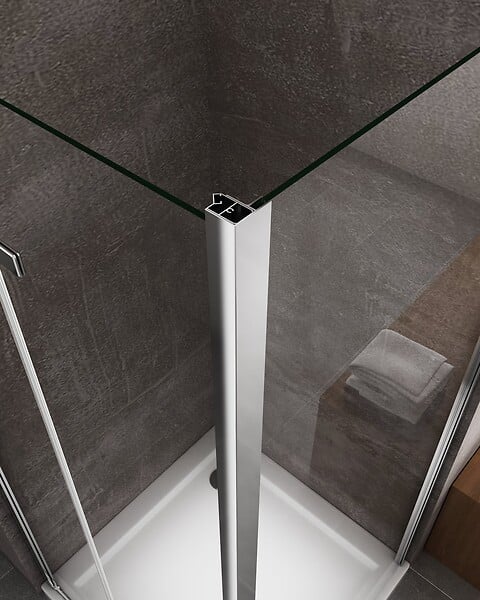 LANERI - Douche Pliante Avec Ouverture Vers L'interieur Et Un Paroi Fixe H. 190 - 87,5-90 Fixe – 87,5-90 Porte - large