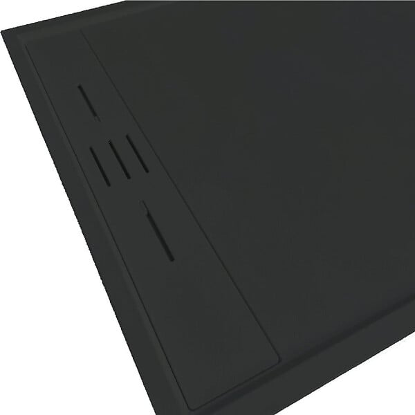 STANO - Receveur de douche 80 x 140 cm extra plat noir SALVI en SoliCast® surface ardoisée - large