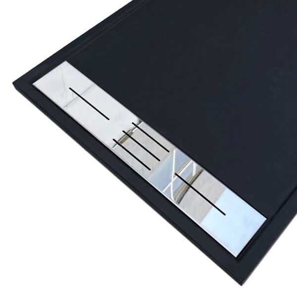 STANO - Receveur de douche 80 x 120 cm extra plat noir LUCIA en SoliCast® surface ardoisée - large