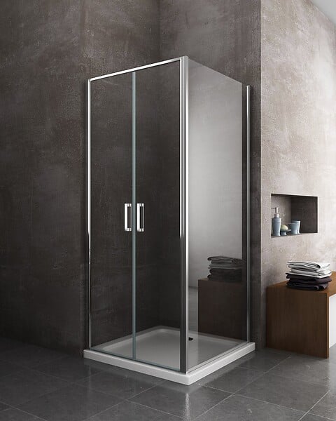 LANERI - Douche De 6 Mm Avec Un Paroi Fixe Laterale Et Porte Type Saloon  (receveur Non Inclu) – 97,5-100 Fixe X 67-70 Saloon - large