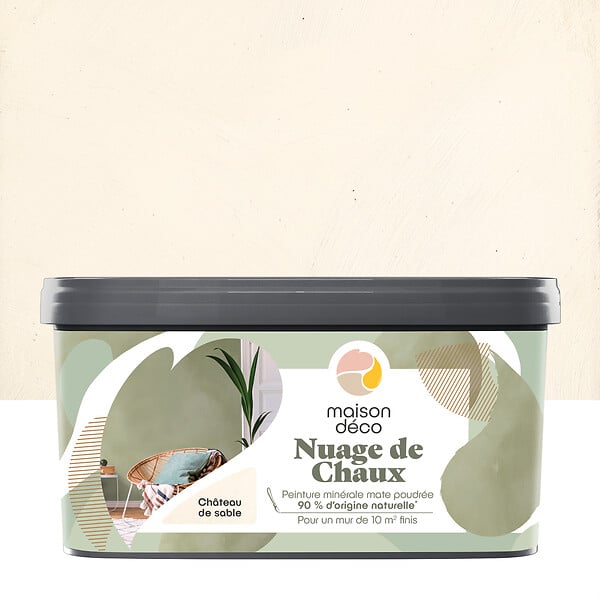 MAISON DECO - Peinture minérale - Nuage de chaux 2L - Château de sable - large