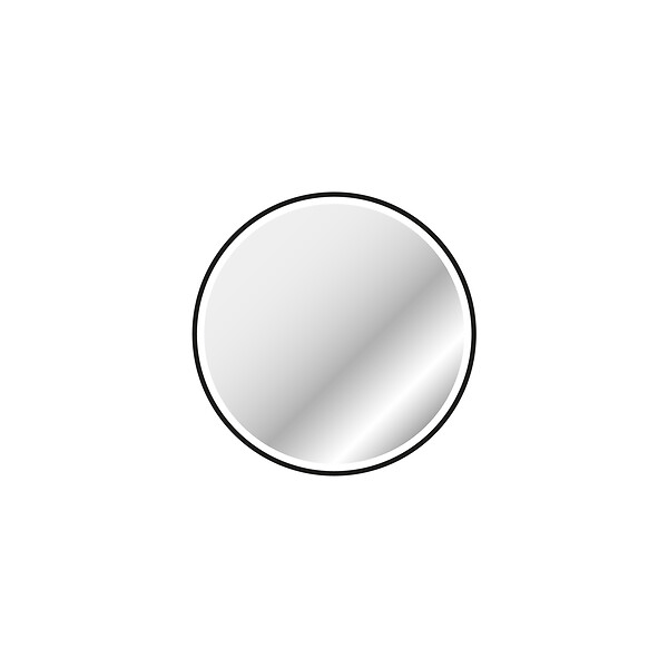 AURLANE - Miroir salle de bain ROND avec éclairage LED et contour noir - Diam 60cm - large