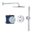 GROHE - Grohtherm Set de douche encastré avec mitigeur thermostatique, douche de tête XXL 250 et douchette, Chrome (34727000-XXL2) - vignette