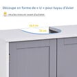 KLEANKIN - Meuble salle de bain - meuble sous-vasque - placard 2 portes avec étagère - dim. 60L x 30l x 60H cm - MDF gris blanc - vignette