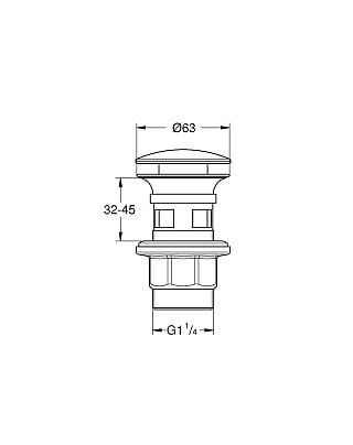 GROHE - Eurosmart Cosmopolitan Set Mitigeur Lavabo Taille M + Bonde clic clac Grohe pour lavabo avec trop-plein (23327000-CLICCLAC) - large