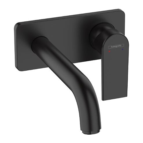 HANSGROHE - Vernis Shape Set Mitigeur de lavabo encastré, Noir mat, 2 sorties, bec 207 mm + Corps d'encastrement (71578670-SET) - large