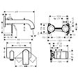 HANSGROHE - Vernis Shape Set Mitigeur de lavabo encastré, Noir mat, 2 sorties, bec 207 mm + Corps d'encastrement (71578670-SET) - vignette