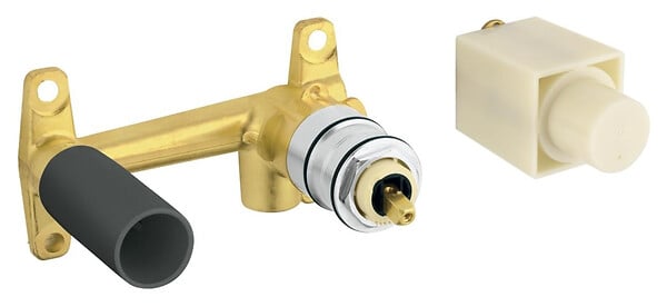 GROHE - Eurocube Set Mitigeur monocommande 2 trous lavabo encastré mural Chrome Taille M + Corps encastré (23447000-SET) - large