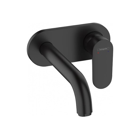 HANSGROHE - Vernis Blend Set Mitigeur de lavabo encastré mural, bec 207 mm + Corps d'encastrement, Noir mat (71576670-SET) - large