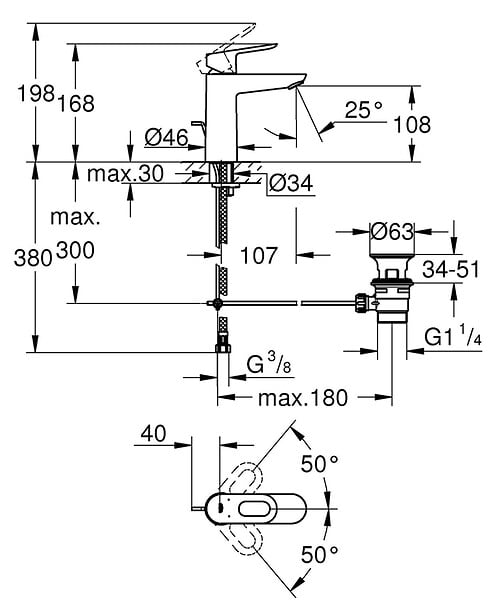 GROHE - BauLoop Mitigeur monocommande Lavabo Taille M (G-23762000) - large