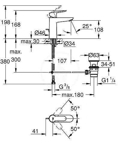 GROHE - Lot de 2 mitigeurs Lavabo de taille M avec tirettes et vidages , DN 15 (MitigeurM2-DUO) - large