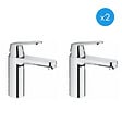 GROHE - Eurosmart Cosmopolitan - Lot de 2 mitigeurs de lavabo CE, chrome (2339800E-DUO) - vignette