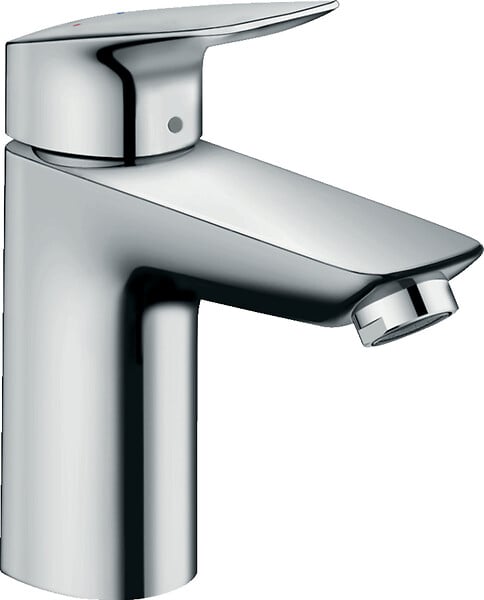 HANSGROHE - Logis Pack de 2 Mitigeurs de lavabo 100, avec tirette et vidage synthétique, Chrome (71100000-DUO) - large