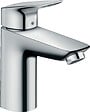 HANSGROHE - Logis Pack de 2 Mitigeurs de lavabo 100, avec tirette et vidage synthétique, Chrome (71100000-DUO) - vignette