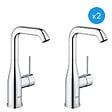 GROHE - Essence - Lot de 2 mitigeurs monocommande pour lavabo, 1/2" Taille L (23541001-DUO) - vignette