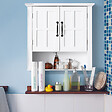 HOMCOM - Armoire haute murale de salle de bain ou WC placard 2 portes 2 étagères niche dim. 60L x 20l x 58H cm MDF panneaux particules blanc - vignette
