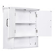 HOMCOM - Armoire haute murale de salle de bain ou WC placard 2 portes 2 étagères niche dim. 60L x 20l x 58H cm MDF panneaux particules blanc - vignette
