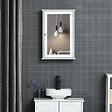 KLEANKIN - Armoire murale de salle de bain avec miroir - armoire à glace - placard de rangement toilettes - 1 porte, 2 étagères - verre MDF blanc - vignette