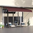 OUTSUNNY - Store banne manuel rétractable 3L x 1,5l m inclinaison et hauteur réglable installation rapide métal alu polyester anti-UV bordeaux - vignette