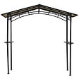 OUTSUNNY - Pavillon jardin - abri barbecue - steakhouse 2 étagères - toit de barbecue - dim. 2,46L x 1,49l x 2,30H m - alu. métal noir toit polycarbonate - vignette