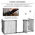 PAWHUT - Barrière de sécurité parc enclos chien modulable pliable porte verrouillable intégrée 5 panneaux en métal 300L max. x 74,5H cm métal PP noir - vignette