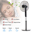 HOMCOM - Ventilateur sur pied Ø 44 cm hauteur réglable oscillant silencieux 45 W avec télécommande minuterie 3 modes 3 vitesses noir - vignette