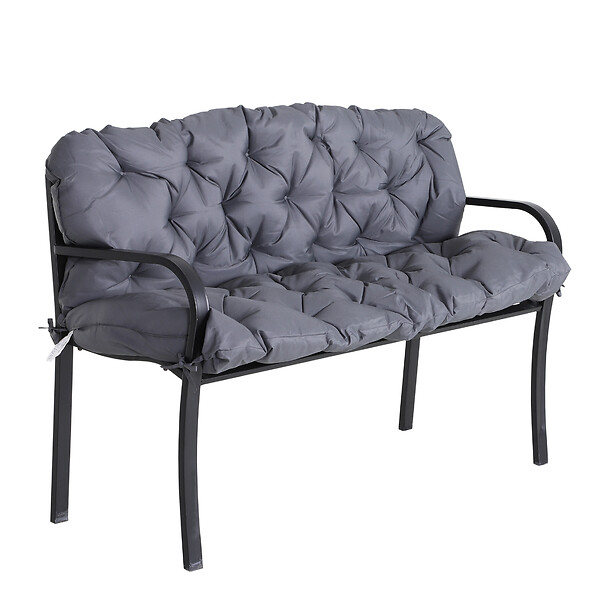 OUTSUNNY - Coussin matelas assise dossier pour banc de jardin balancelle canapé 3 places grand confort 150 x 98 x 8 cm gris - large