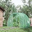 OUTSUNNY - Serre de jardin tunnel surface sol 4,5 mÂ² dim. 3L x 1,5l x 2H m châssis tubulaire renforcé porte zippée 2 fenêtres enroulables vert - vignette