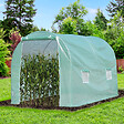 OUTSUNNY - Serre de jardin tunnel surface sol 6 m² 3L x 2l x 2,10H m châssis tubulaire renforcé porte zippée 4 fenêtres enroulables vert - vignette