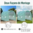 OUTSUNNY - Serre de jardin tunnel surface sol 6 m² 3L x 2l x 2,10H m châssis tubulaire renforcé porte zippée 4 fenêtres enroulables vert - vignette