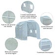 OUTSUNNY - Serre de jardin tunnel surface sol 5 m² 2,5L x 2l x 2H m châssis tubulaire renforcé 18 mm 4 fenêtres blanc - vignette