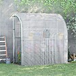 OUTSUNNY - Serre de jardin adossée serre adossée dim. 2L x 1l x 2,13H m 4 étagères 2 portes zippées 1 fenêtre acier PE haute densité blanc - vignette