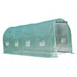 OUTSUNNY - Serre de jardin tunnel surface sol 10 m² 5L x 2l x 2,10H m châssis tubulaire renforcé porte zippée 8 fenêtres enroulables vert - vignette