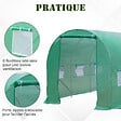 OUTSUNNY - Serre de jardin tunnel 7m² 3,5L x 2l x 2H m châssis tubulaire acier galvanisé renforcé 6 fenêtres 1 portes vert - vignette