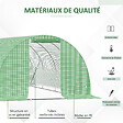 OUTSUNNY - Serre de jardin tunnel 18 mÂ² dim. 6L x 3l x 2H m - 8 fenêtres, porte zippée enroulable - châssis tubulaire acier galvanisé, bâche PE haute densité vert - vignette