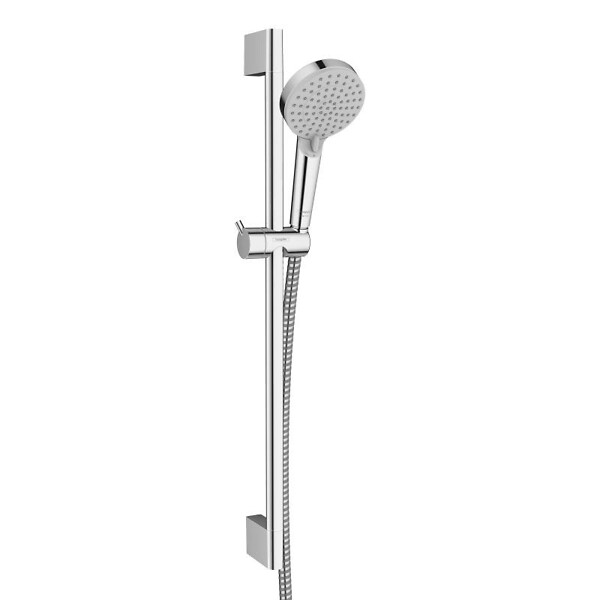 HANSGROHE - Ensemble de douche Logis Mitigeur mural + Douchette 2 jets avec Barre 65cm + Flexible, Chrome (71600000-Vernis) - large