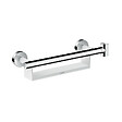 HANSGROHE - Unica Poignée d'appui Comfort avec tablette et support de douchette, Blanc/chromé (26328400) - vignette