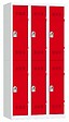 P.HENRY - Vestiaire 3 colonnes - 2 cases - Gris perle et rouge - vignette