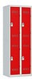 P.HENRY - Vestiaire 2 colonnes - 2 cases - Gris perle et rouge - vignette