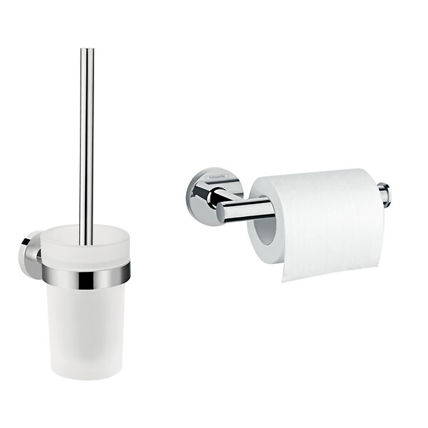 HANSGROHE - Logis Universal - Pack support de rouleau de rechange + Brosse WC, Chrome (41722000-DUOLOGIS3) - large