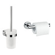 HANSGROHE - Logis Universal - Pack support de rouleau de rechange + Brosse WC, Chrome (41722000-DUOLOGIS3) - vignette