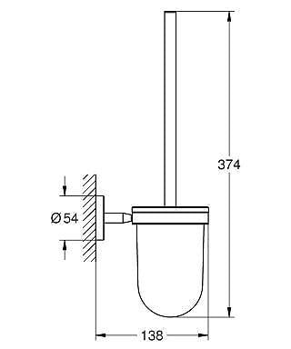 GROHE - BauCosmopolitan Set d'accessoires avec Brosse WC murale + Dérouleur de papier en métal, Chrome (40463001-DUOESSENTIALS) - large