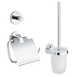 GROHE - Grohe Essentials Set d’accessoires 3 en 1 : Patère murale + Brosse WC et support + Support papier-toilette, chrome (40407001) - vignette