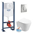 GROHE - Pack WC Bâti autoportant + WC Swiss Aqua Technologies Infinitio sans bride + Plaque chrome (ProjectInfinitio-2) - vignette