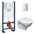GROHE - Pack WC Bâti autoportant Rapid SL + WC Cersanit S-LinePro + Abattant + Plaque Chrome (ProjectS-LinePro-2) - vignette