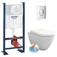 GROHE - Pack WC Bâti-support Rapid SL + WC sans bride Bello + Abattant softclose + Plaque Chrome (ProjectBello-2) - vignette