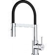 FRANKE - Franke Lina FC 6087.031 Mitigeur cuisine, 205 x 410 mm, semi-pro avec douchette extractible, Chrome/Noir (115.0626.085) - vignette