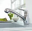 GROHE - Eurodisc Mitigeur Evier avec douchette extractible 2 jets, Chrome (G-32257001) - vignette